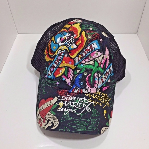 Don Ed Hardy Black Hat Ball Cap 